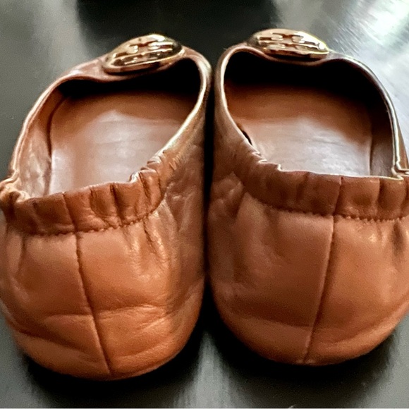 Tory Burch Minnie Ballet Flats, Royal Tan and Gold, Size 9, Great Condition! - Picture 2 of 6